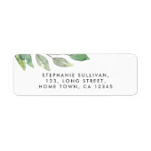 水彩緑化差出人住所 ラベル (正面)