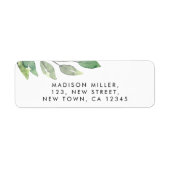 水彩緑化差出人住所 ラベル (正面)