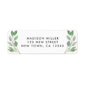 水彩緑化差出人住所 ラベル (正面)