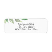 水彩緑化差出人住所 ラベル (正面)