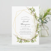 水彩緑化幾何学ブライダルシャワー招待状 招待状 (スタンド正面)