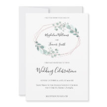 水彩緑化枠結婚式招待状