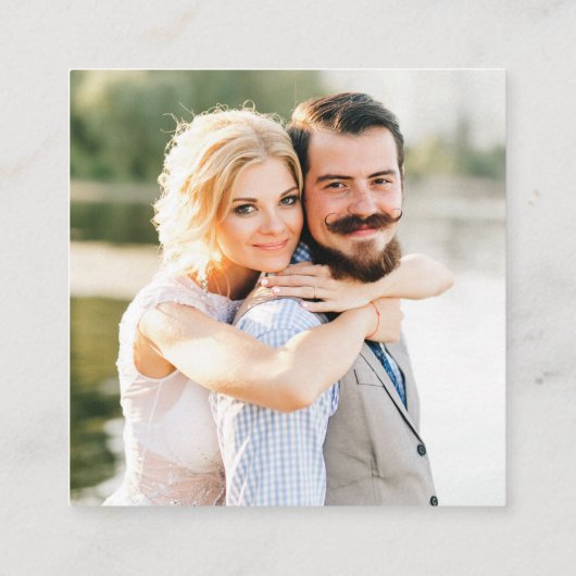 水彩緑化登録写真ほこりっぽい青 エンクロージャーカード (裏面)