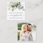 水彩緑化登録写真ほこりっぽい青 エンクロージャーカード (正面/裏面)