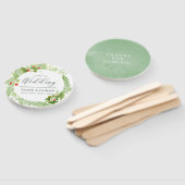 水彩緑化結婚式の引き出物 ハンドファン (組立なし)