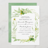 水彩緑化結婚式招待状 招待状 (正面/裏面)