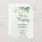 水彩緑化結婚式招待状 招待状 (正面/裏面)