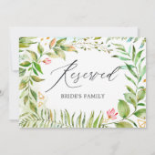 水彩緑化結婚結晶の看板 招待状 (裏面)