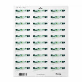 水彩緑化縁ど差出人住所 ラベル (フルシート)