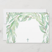 水彩緑化《キリスト教》洗礼式や命名式または誕生日写真 サンキューカード (裏面)