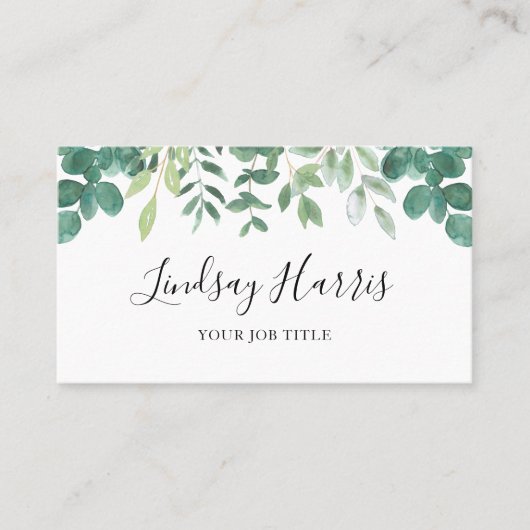 水彩緑化QRコード 名刺 (正面)