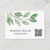 水彩緑化QRコード 名刺 (正面)