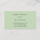 水彩緑地および金ゴールド名刺 名刺 (裏面)