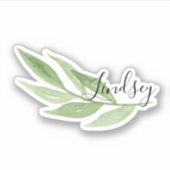 水彩緑地名 シール (正面)