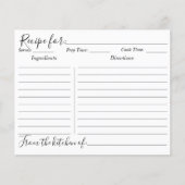 水彩緑松林料理レシピカード (正面)