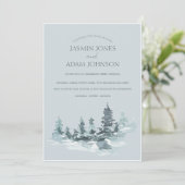 水彩緑松結婚林 招待状 (スタンド正面)