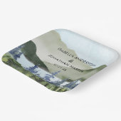 水彩緑林マウンテンアウトドア結婚ーズ ペーパープレート (傾斜あり)