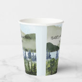 水彩緑林マウンテンアウトドア結婚ーズ 紙コップ (右)