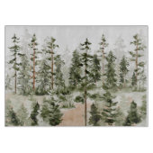 水彩緑林素朴製伐採板 カッティングボード (正面)