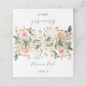 水彩緑桃結婚花 プレイスカード (外部開封)