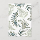 水彩緑植物性ファーン結婚ズ詳細 エンクロージャーカード (裏面)