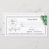 水彩緑植物贈与証 (裏面)