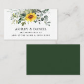 水彩緑樹のヒマワリ結婚の登録簿 エンクロージャーカード (正面/裏面)