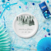 水彩緑樹ウッドランド素朴結婚ズ ペーパープレート (パーティー)