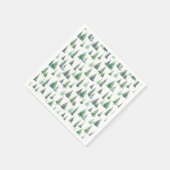 水彩緑樹林パターン スタンダードカクテルナプキン (角)
