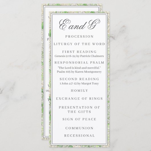 水彩緑白あじさいクレストプログラム メニュー (正面/裏面)