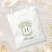 水彩緑白あじさい紋 フェイバーバッグ (クリップ留めされた状態)