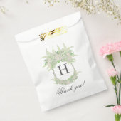 水彩緑白あじさい紋 フェイバーバッグ (封をした状態)