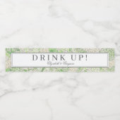 水彩緑白あじさい紋 ペットボトルラベル (シングルラベル)