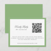 水彩緑白あじさい紋 出欠カード (正面/裏面)