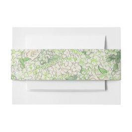 水彩緑白あじさい紋 招待状ベリーバンド