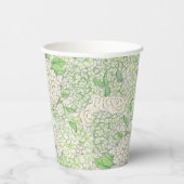 水彩緑白あじさい紋 紙コップ (右)