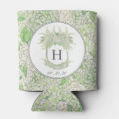 水彩緑白あじさい紋 缶クーラー (裏面)