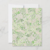 水彩緑白あじさい結婚の紋 サンキューカード (裏面)