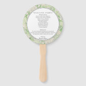 水彩緑白あじさい結婚の紋 ハンドファン (裏面)