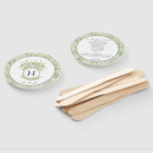 水彩緑白あじさい結婚の紋 ハンドファン (組立なし)