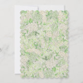 水彩緑白あじさい結婚の紋 招待状 (裏面)