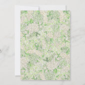 水彩緑白あじさい結婚の紋 招待状 (裏面)