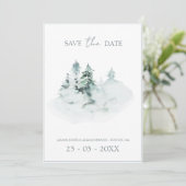 水彩緑白林松結婚林 セーブザデート (スタンド正面)