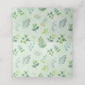 水彩緑空白の草結婚の座席表 プレイスカード (内部開封)