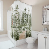 水彩緑素朴林 シャワーカーテン (インサイチュ)