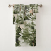 水彩緑素朴林 バスタオルセット (インサイチュ)