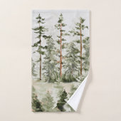 水彩緑素朴林 バスタオルセット (ハンドタオル)