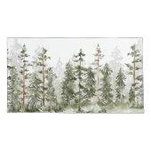 水彩緑素朴林 枕カバー (裏面)