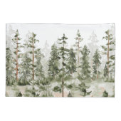 水彩緑素朴林 枕カバー (裏面)