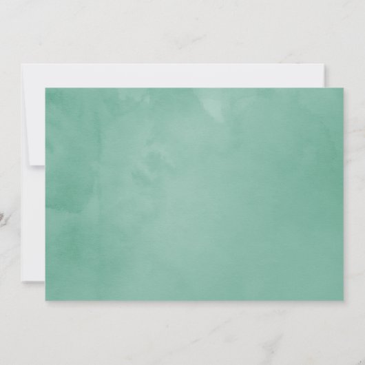 水彩緑素朴樹の冬の結婚式 セーブザデート (裏面)